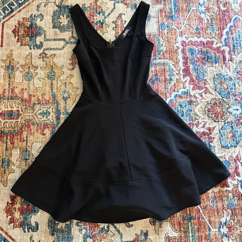 Black mini dress with zipper